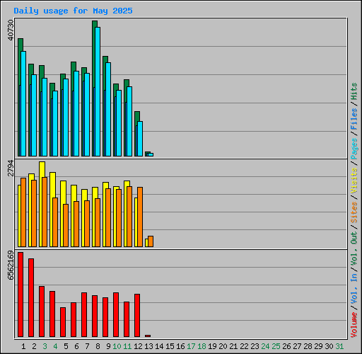 Daily usage for May 2025
