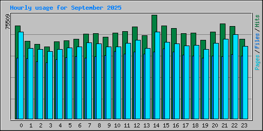 Hourly usage for September 2025