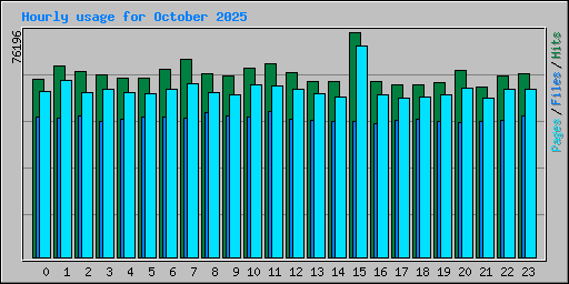 Hourly usage for October 2025