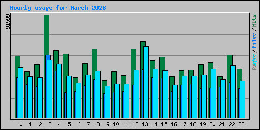 Hourly usage for March 2026